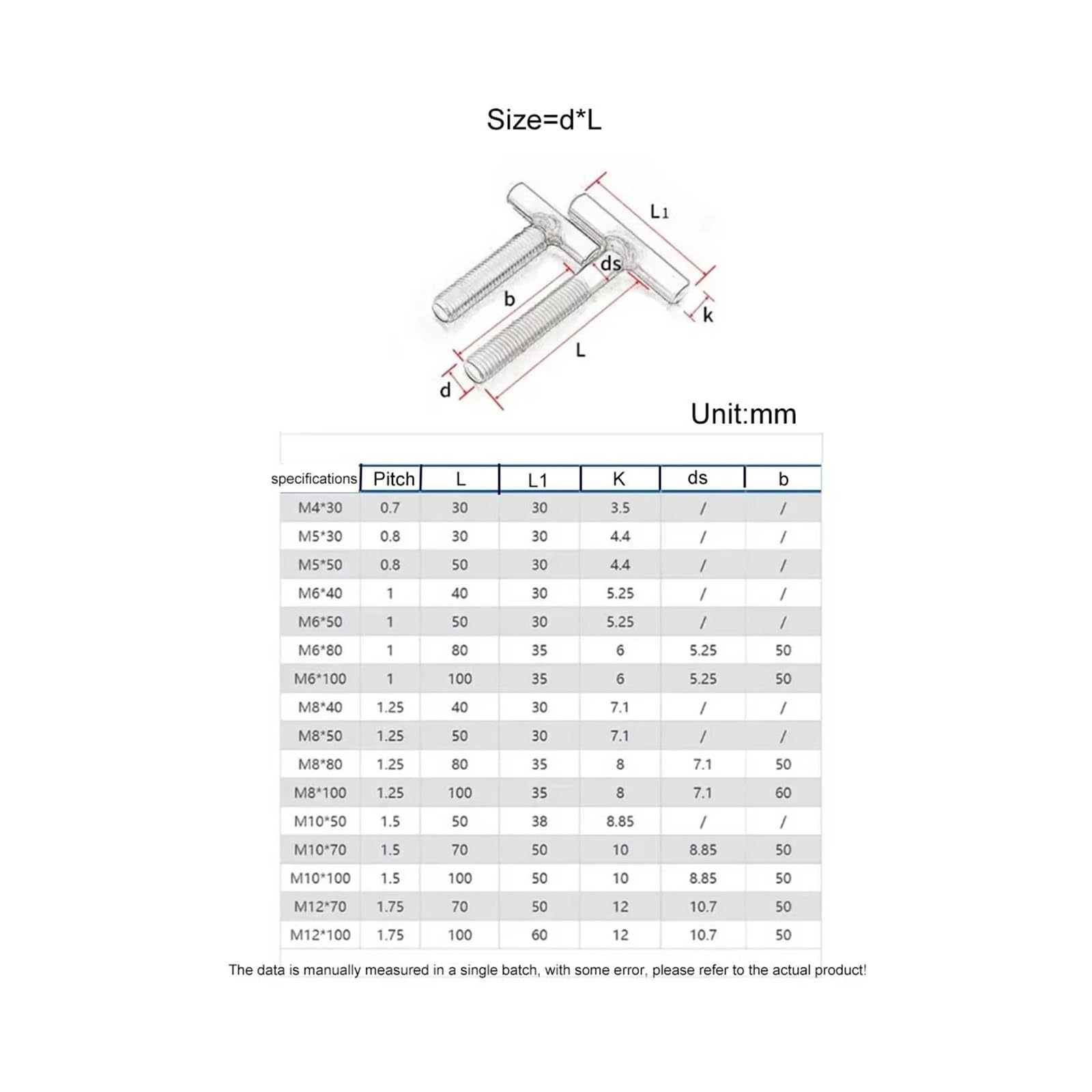 Bullone a T in acciaio inossidabile, Viti for saldatura cilindriche e a forma di T in acciaio inossidabile 304 M4-M10(5pcs M5X40)