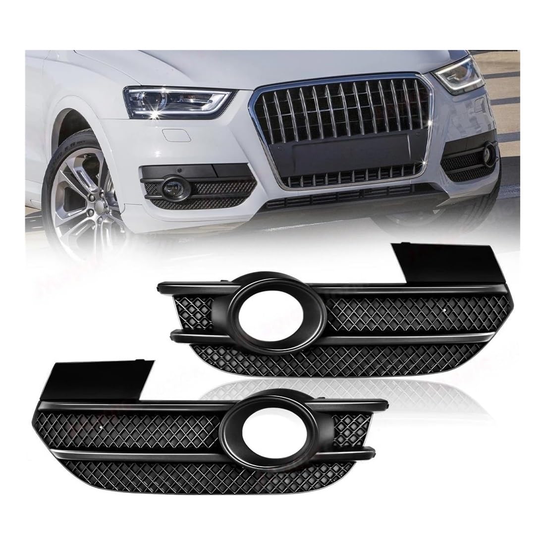 Pour Q3 2012 2013 2014 2015 Couvercle De Phare Antibrouillard Avant Version Ue Calandre Grille Cadre Gril 8U0807681A Grilles Lames