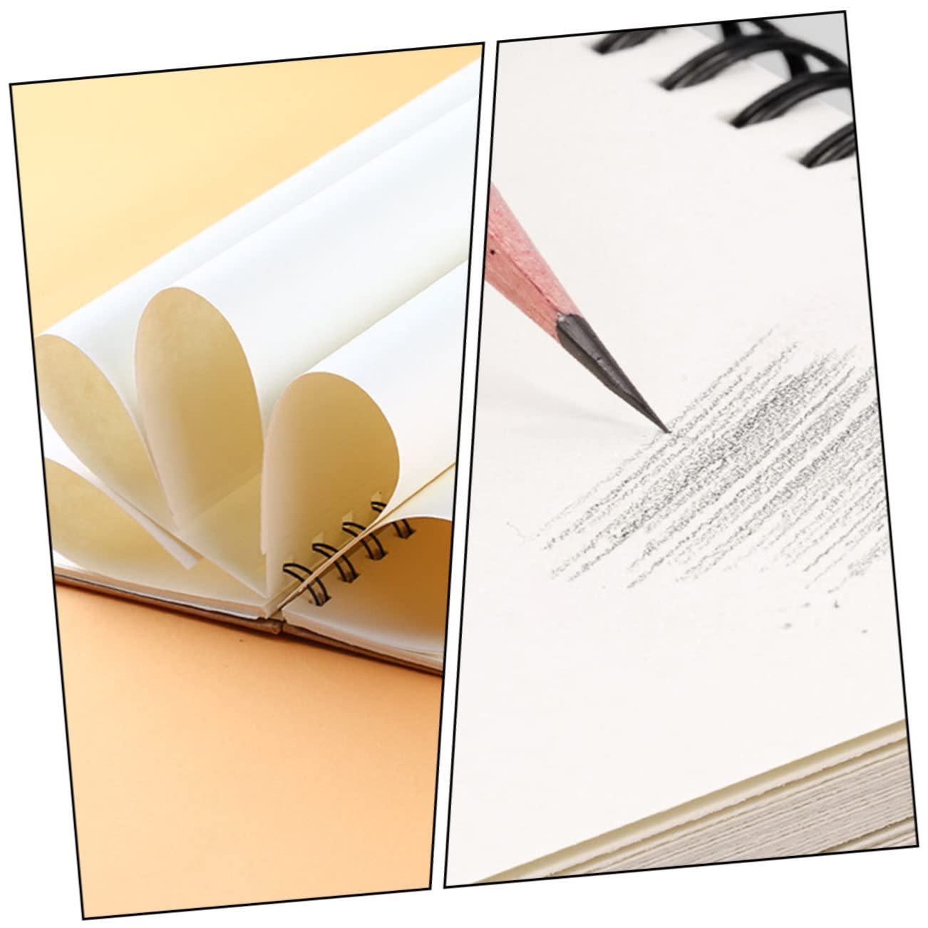 Skizzenbuch für Malerei mit 60 Blatt Dickem Papier Spiralbindung und Flach Aufklappbar zum Zeichnen und Skizzieren für Schüler und Künstler