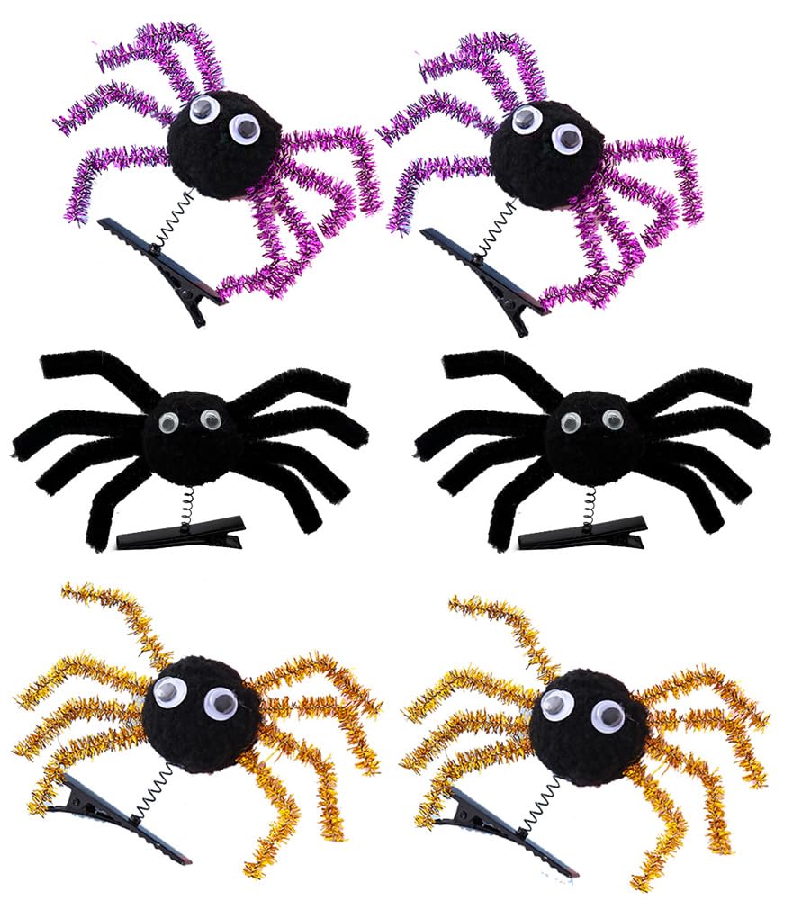 Spider Hair Clips for Women Girls, Spring Spider Barrettes Hairpins Halloween Hair Accessories (Mix -C)