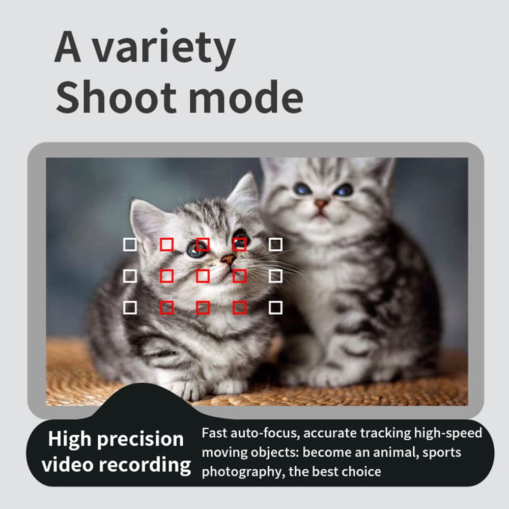 Fotocamera 64MP Auto Focus Video 4K - 18X Touch Panel MP3 Musica per Principianti Adolescenti