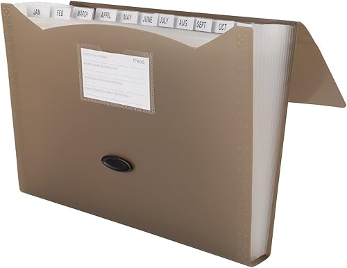 Miniatura 3 de Mead Carpeta de archivos expandible, organizador escolar, organizador de papel, 13 bolsillos, 9-14 x 13 pulgadas, expandibles, bronceado (38524)
