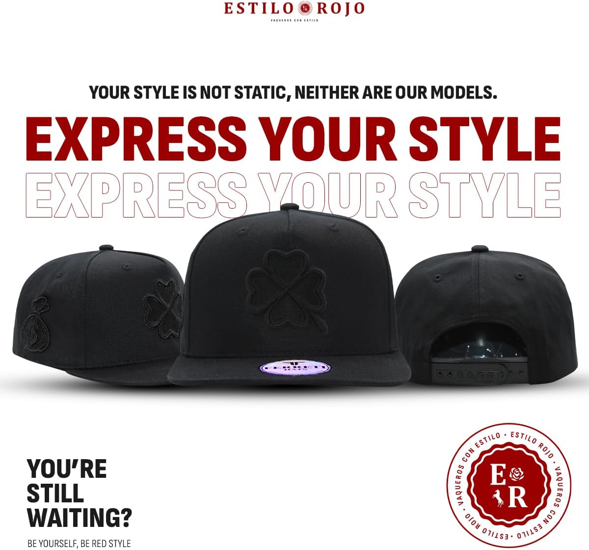 Culiacan - Hats - Gorra - Original - Sombrero - Snapback - Adjustable Fit - Good Luck Embroidered Design - Flat Brim - Black - Image 2