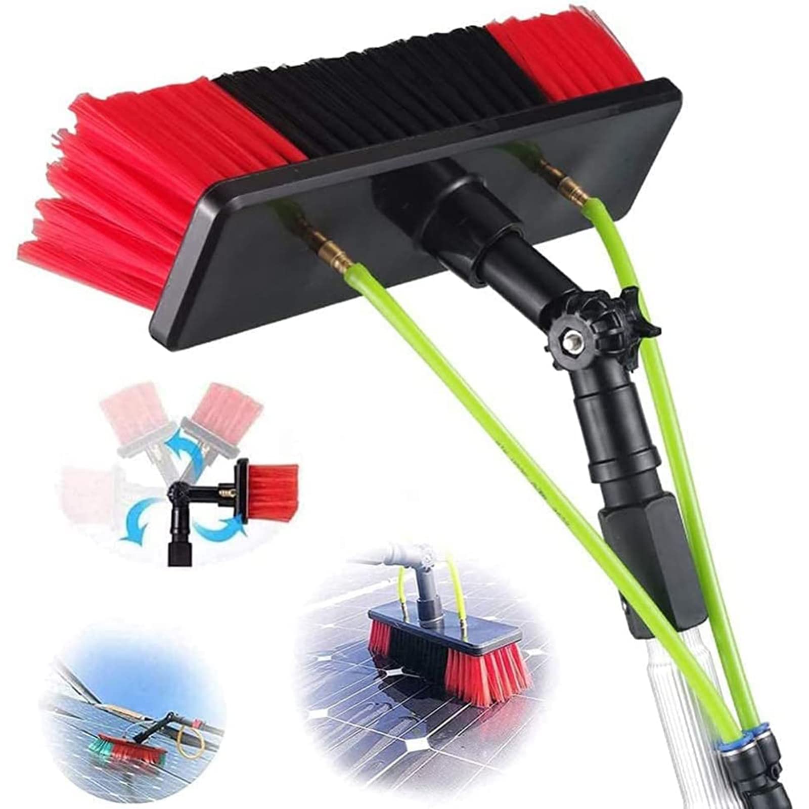 GTHTUHFD Water Fed Pole Window Cleaning System, Window Cleaning Kit With Extension Pole, Solar Panel Cleaning Brush And Pole, For Conservatory Roof, Deck,30cm Brush Head-7m rod