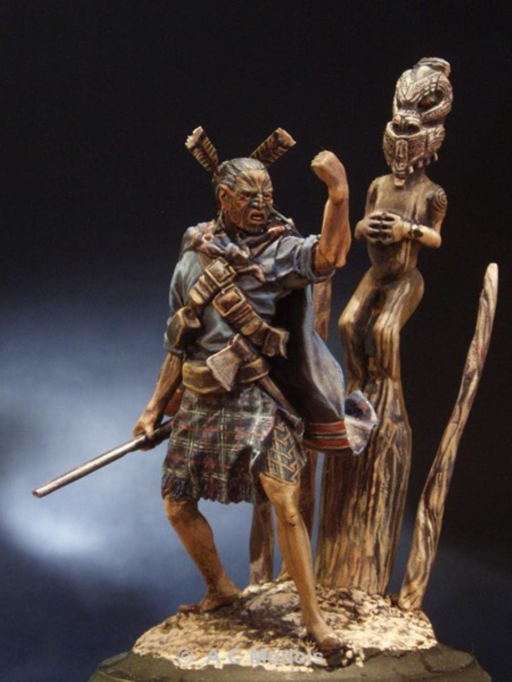 1/18 90Mm Soldados Antiguos Guerrero Maorí 90Mm Figura De Resina Histórica Modelo Kit En Miniatura Sin Ensamblar Sin Pintar