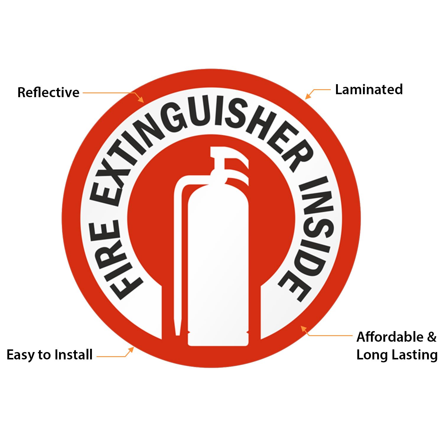SmartSign Fire Extinguisher Inside Stickers | 2.75" x 2.75" Engineer Grade Reflective Labels with Aggressive Adhesive, Pack of 6 - Image 6