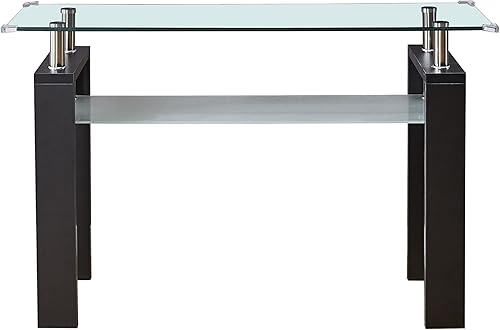 Miniatura 13 de Mesa de centro con protectores de esquina de seguridad, mesa de centro de vidrio, mesa central de vidrio de 2 niveles con estante de vidrio Mesa de