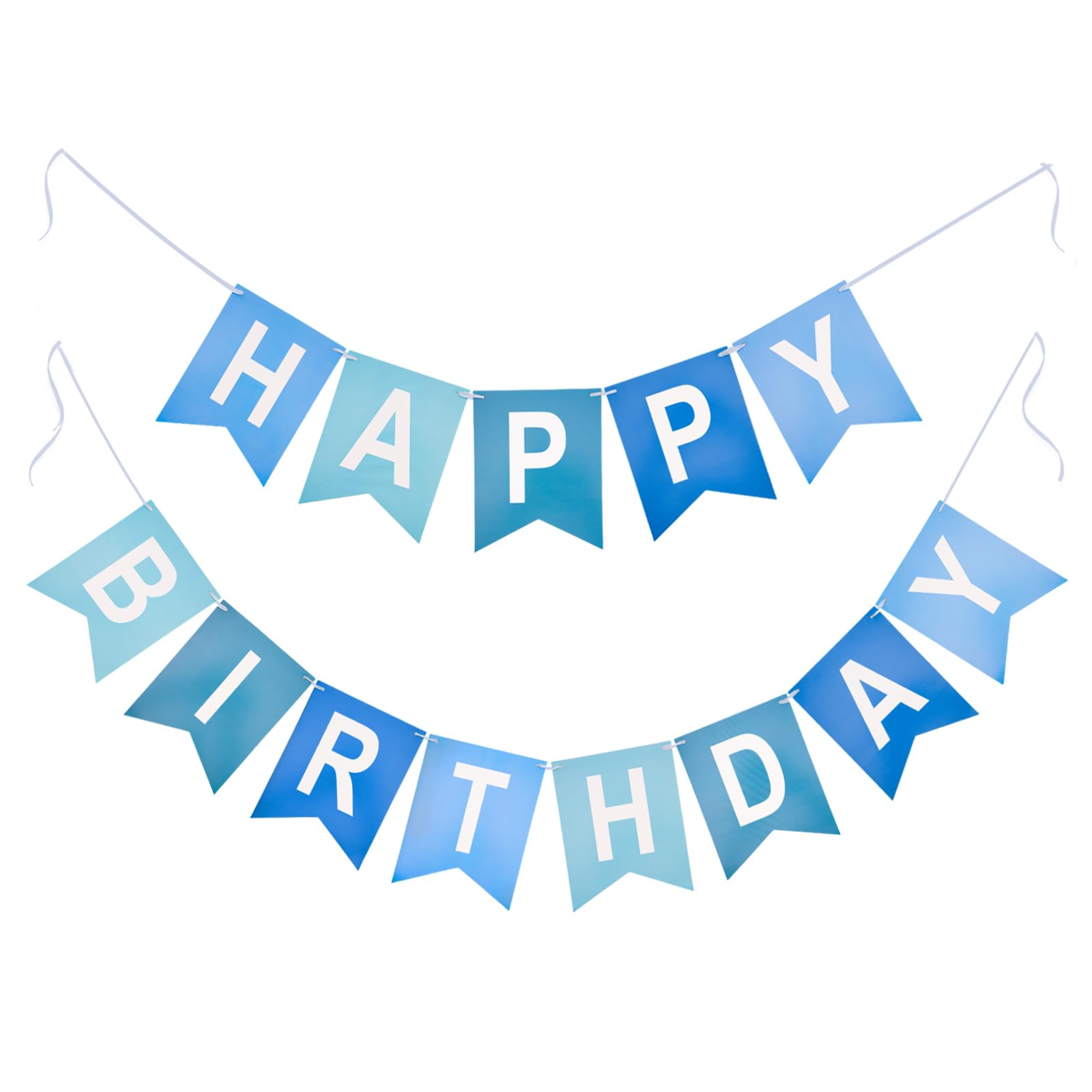 G2PLUS Schon Aufgefädelt Happy Birthday Girlande, 16×20 cm Geburtstag Girlande Blau, Groß Papier Geburtstag Wimpelkette für Kinder, Erwachsene Geburtstagsparty