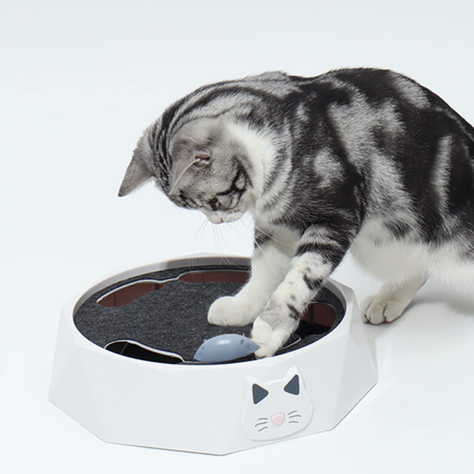 Juguetes para gatos de interior para adultos, tocadiscos interactivos eléctricos de 2 velocidades ajustables, rompecabezas automático, atrapar el ratón, juguete para gatos para suministros para