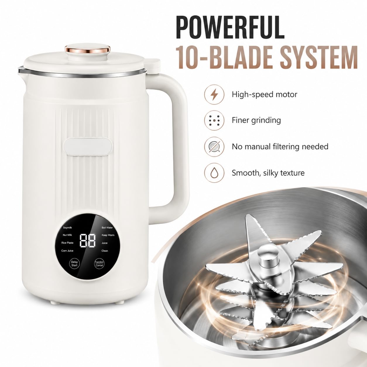 Macchina per il latte di noci, 1200 ml, automatica, senza bollitura