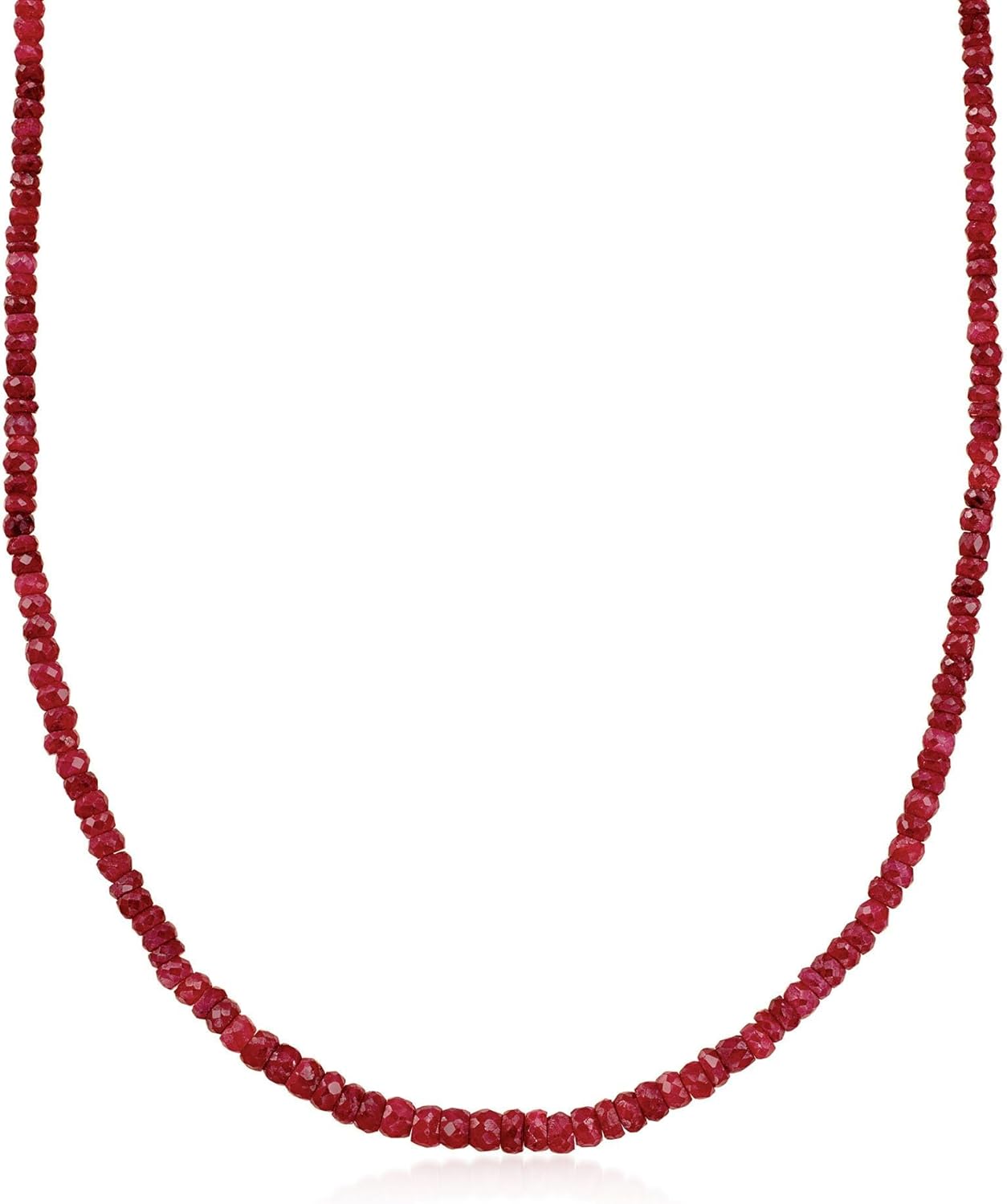 Ross-Simons 90.00 ct. t.w. Ruby Bead Necklace With Sterling Silver