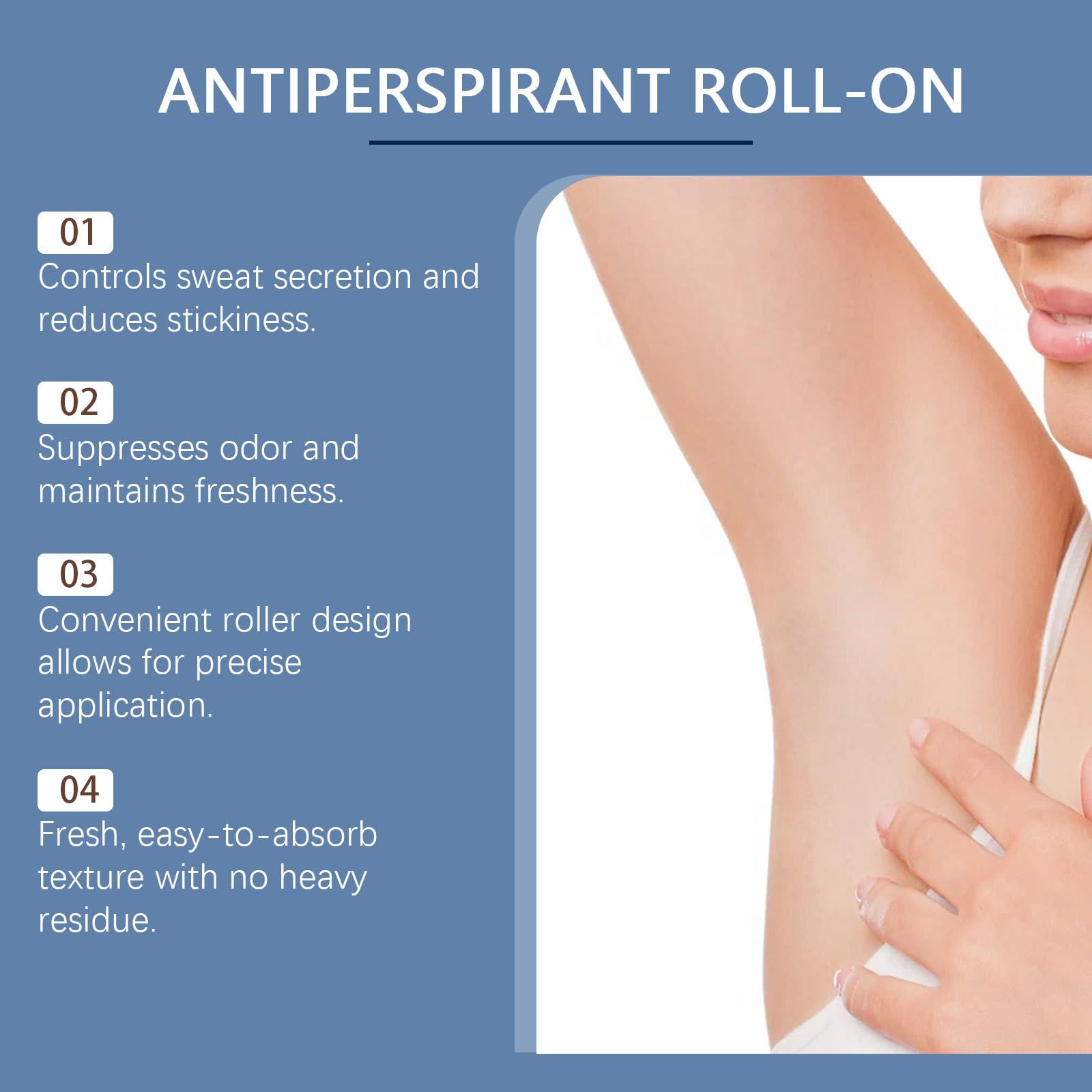 Deodorante roll-on antitraspirante al profumo di menta fresca, protezione 12 ore, non macchia, ipoallergenico per pelli sensibili, senza alcool e parabeni, 30 ml