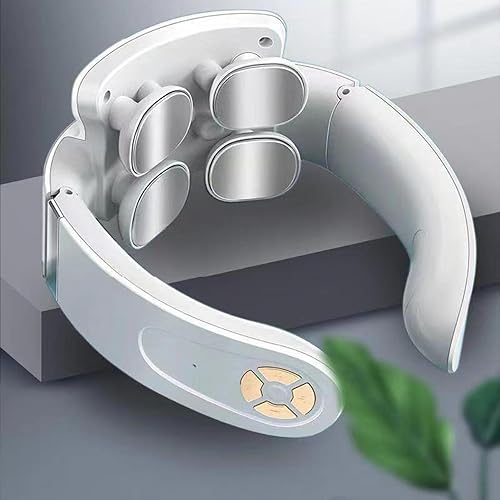 Miniatura 1 de KBTPMTL Masajeador cervical de columna vertebral, masajeador de cuello portátil, 4 cabezales, 5 modos y 9 intensidades de modos de masaje,