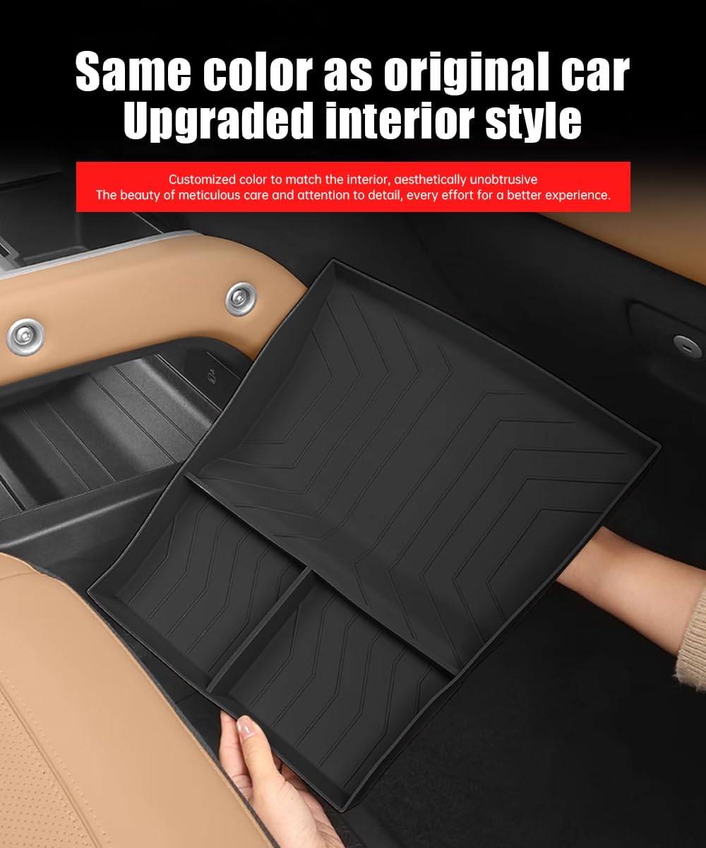 Lower Center Storage Box for 2025-2026 Land Rover Defender 90 110 130 Console Storage Box Interior Organizer Organizer Tray Silicone Protective Pad Decorative Tuning Supplies Accessories (ferrous)