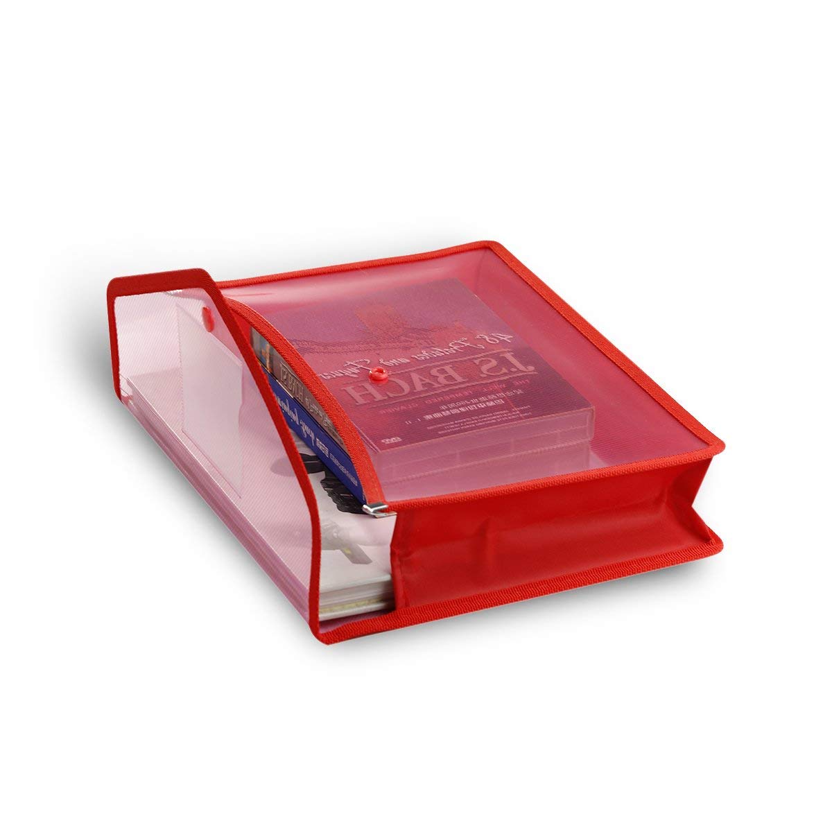 Cartella portadocumenti trasparente in plastica A4, con bottone a pressione per certificati, set da 3, multicolore, legale (GD-BriefBag-set-of-3)