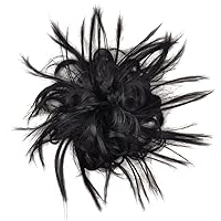 Vista 5 de KETHBE Moño desordenado, moño sintético despeinado, cola de caballo corta con banda elástica de goma para mujeres (negro)