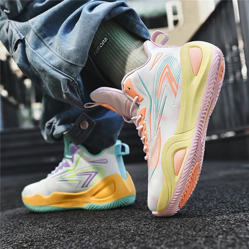 Girls Boys Basketball Shoes High Top Fashion Volleyball Kids Non Slip Comfortable Indoor Outdoor Sneakers