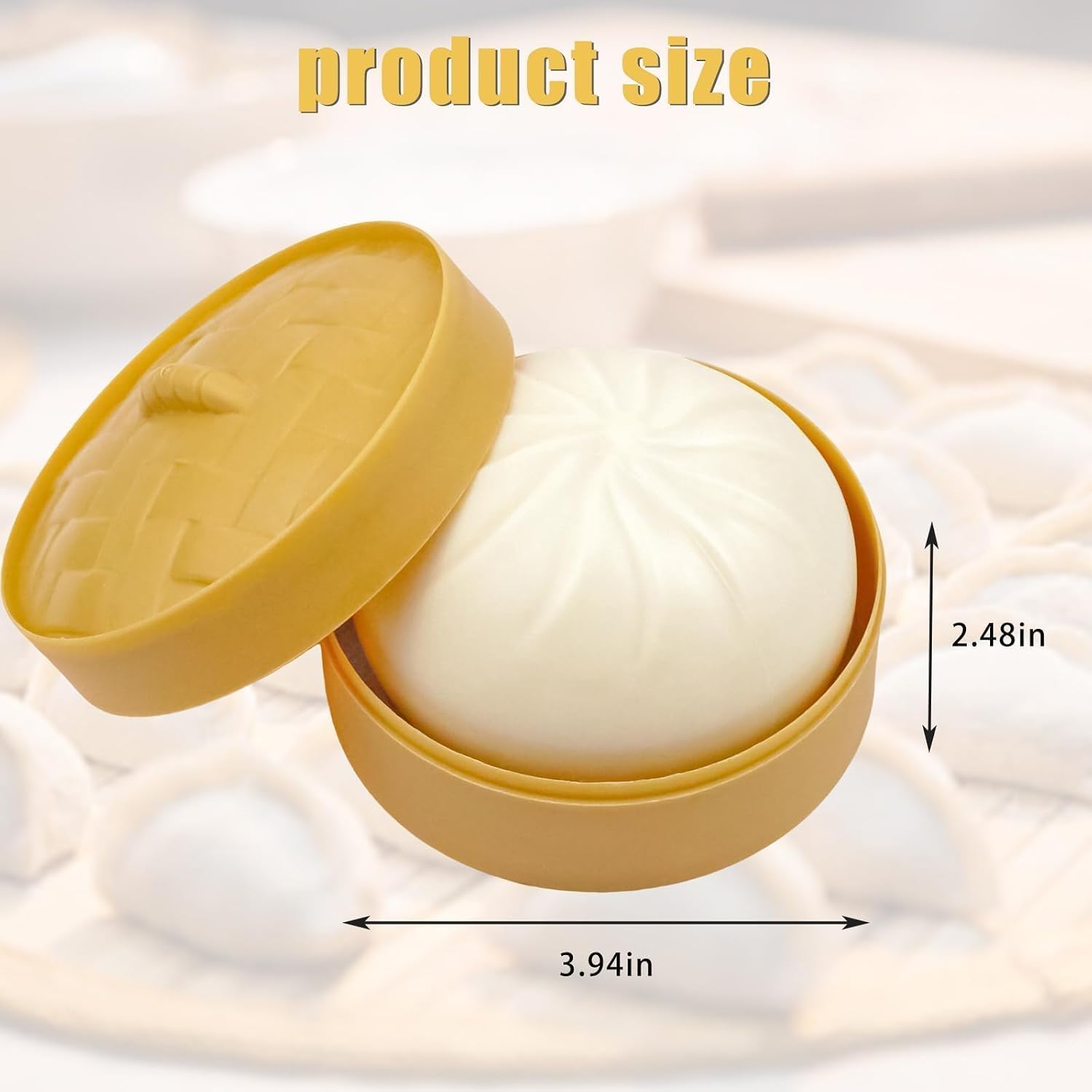 3 Pcs Squishy Stress Ball Stress Relief Squeezing Toy for Adult White Steamed Stuffed Bun for Birthday
