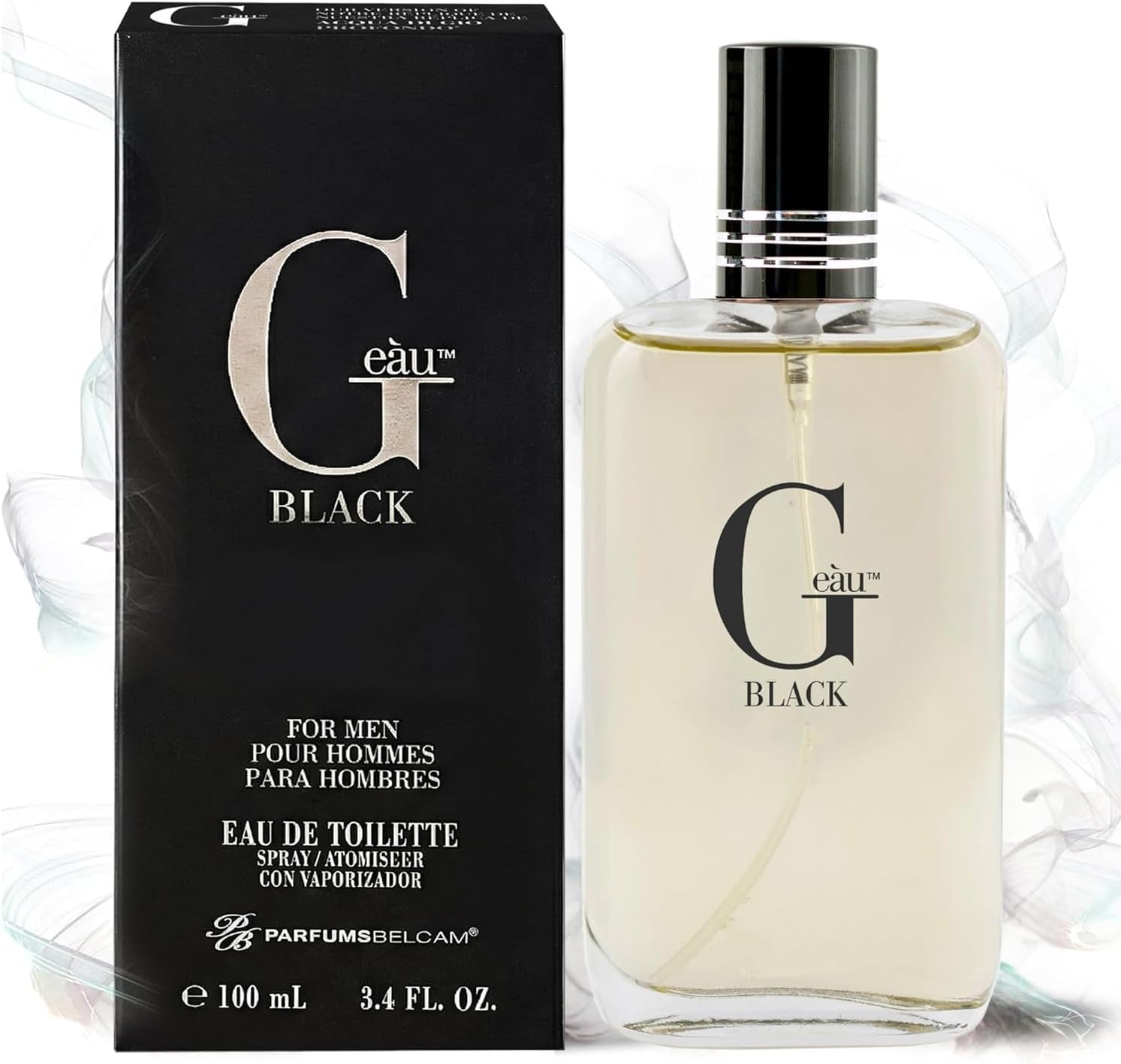 PB ParfumsBelcam G eàu Black Eau De Toilette Spray for Men – 100 mL Affordable, Long-Lasting Fresh Aquatic Fragrance & Spicy Aquatic Scent with Sandalwood & Patchouli for Day & Night Use