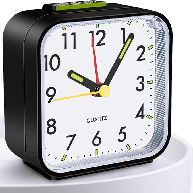 Titifeya Non Ticking Alarm Clocks Bedside Battery Powered Silent