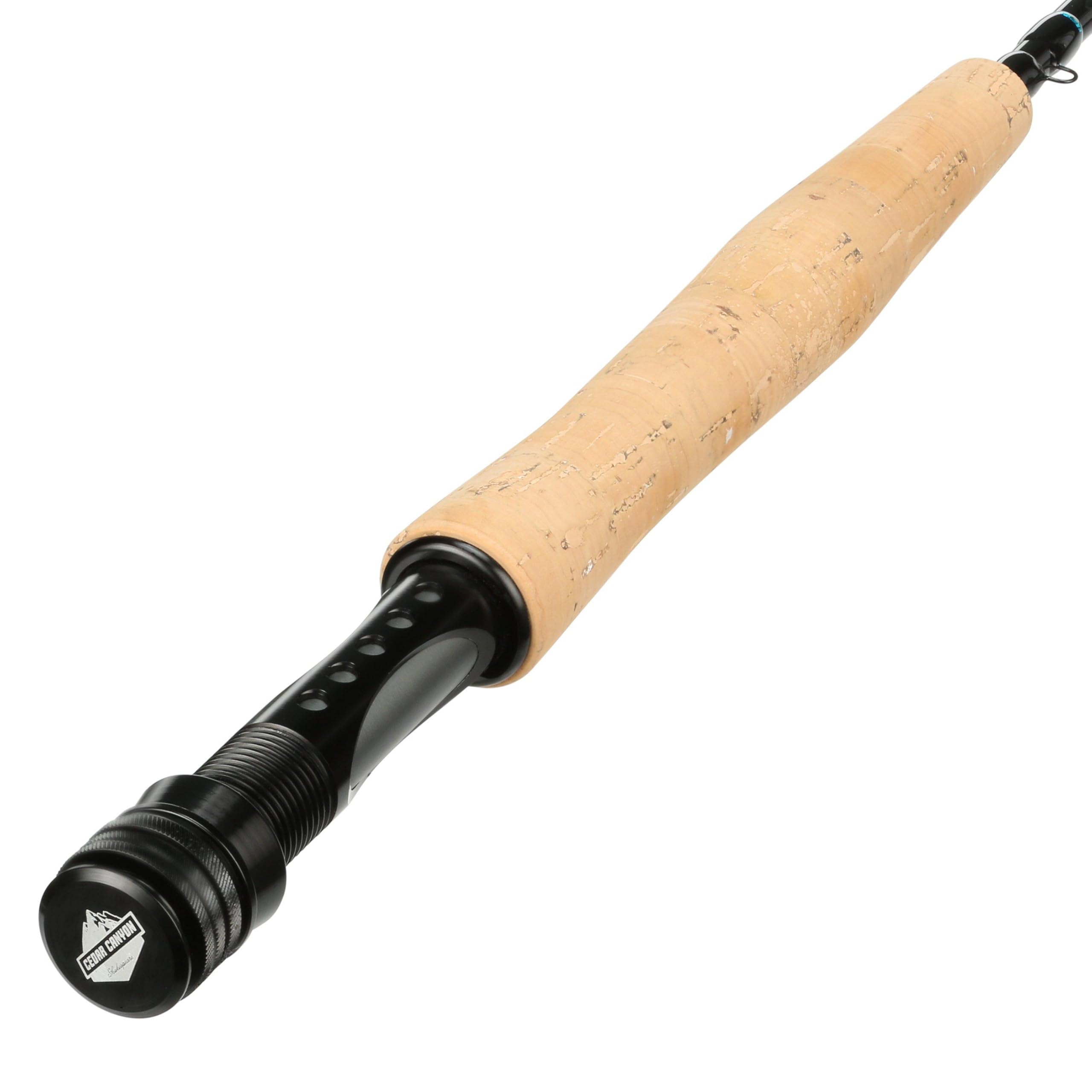 Shakespeare Cedar Canyon Elite Canna da mosca, Costruzione in fibra di carbonio premium, lanci di precisione, 4 pezzi, portamulinello in alluminio leggero, manico in sughero - disponible en tailles