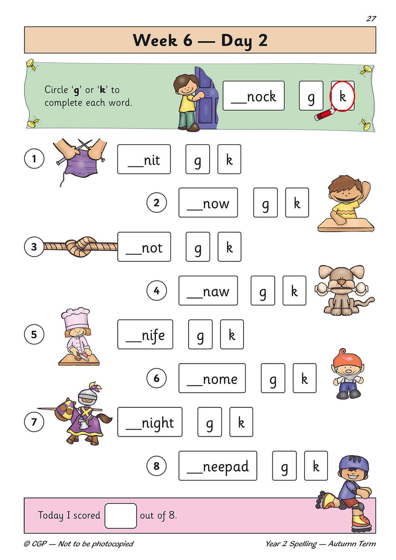 KS1 Spelling Year 2 Daily Practice Book: Autumn Term