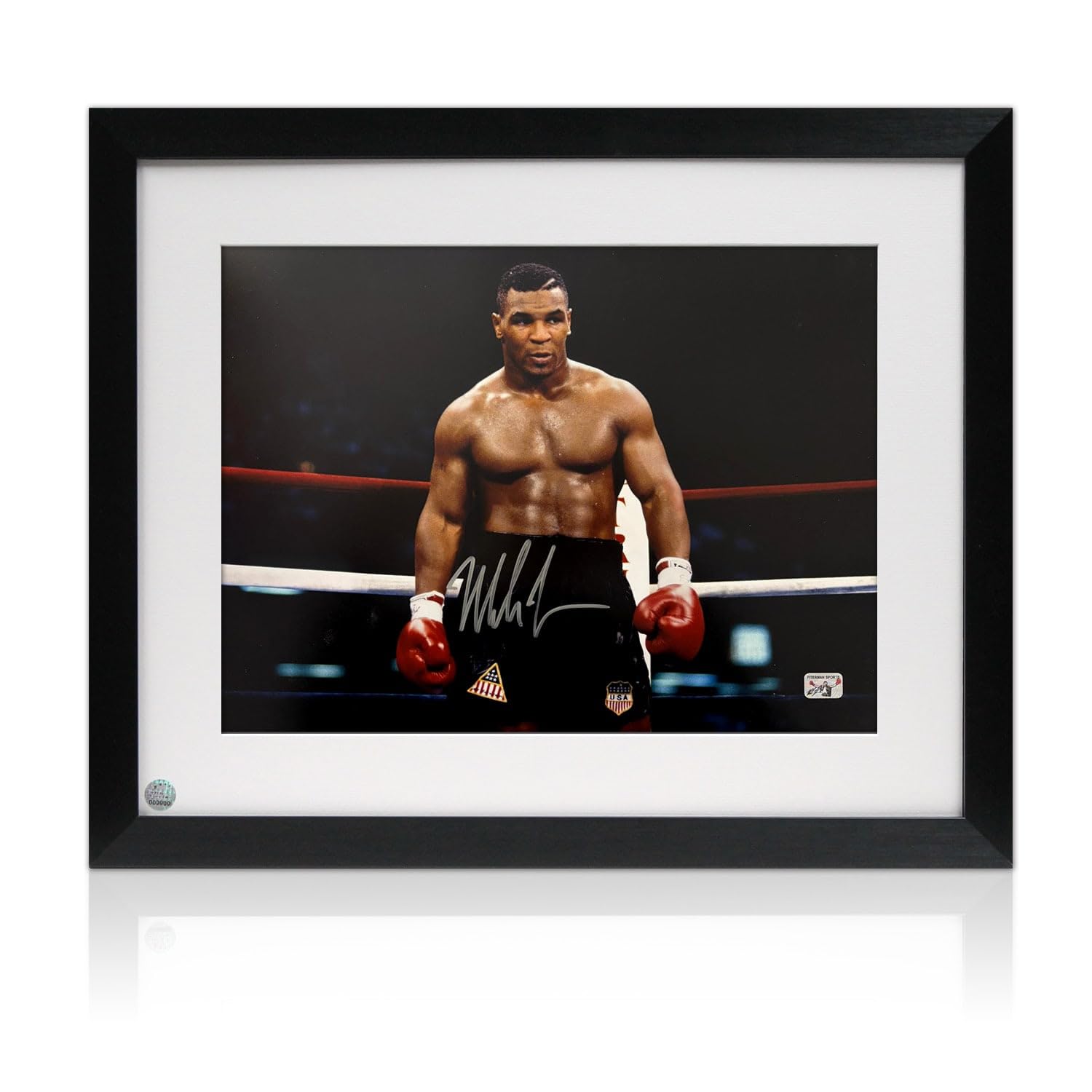 Exclusive Memorabilia Mike Tyson Signed Boxing Photo: Iron Mike. Framed