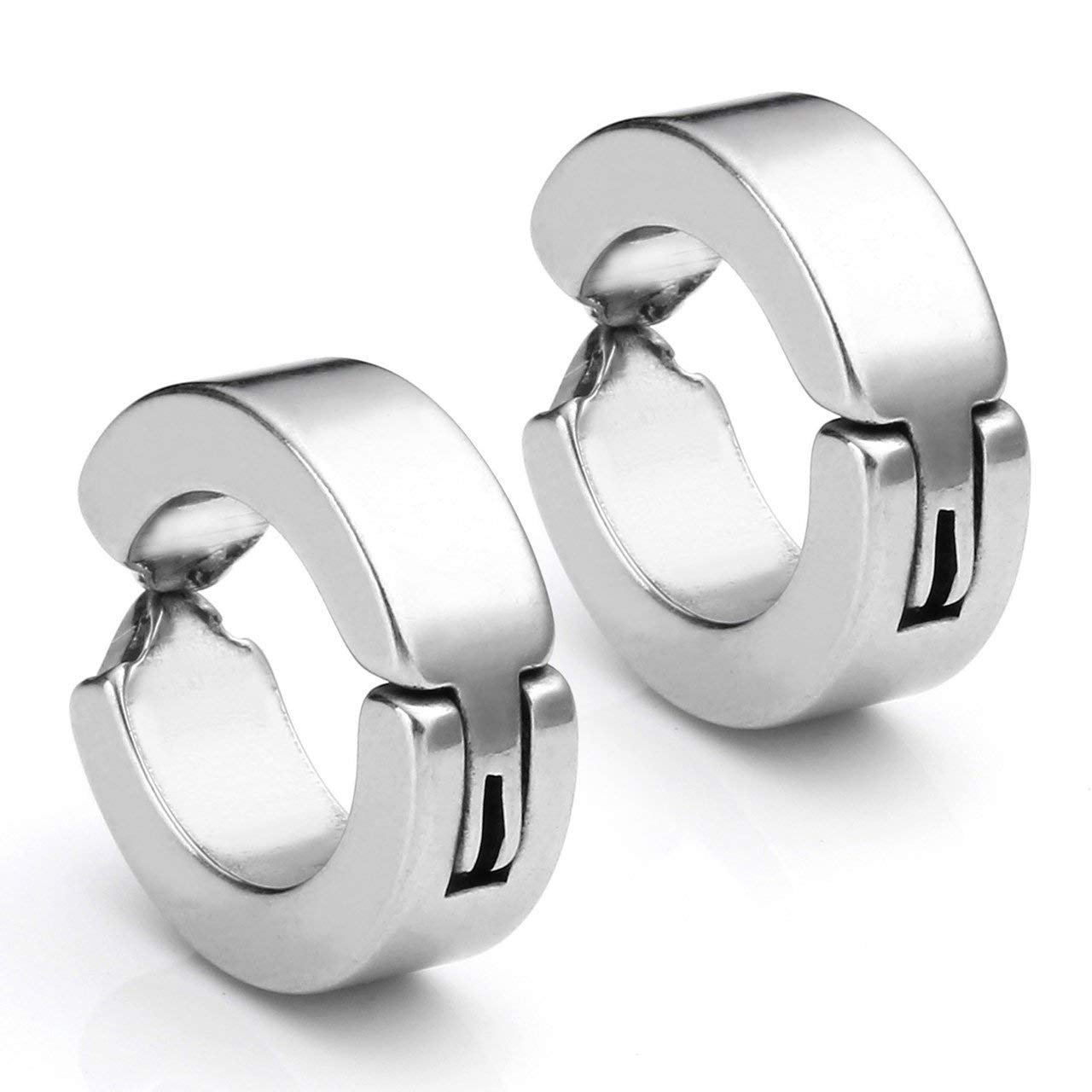 MEENAZ Branded Jewellery Silver Clip-on Press Unisex Stud Non-Piercing Hoop Earrings/Earring for Men/Boys/Boyfriend/ - BALI-M922 (B07GYX4VX3) Amazon Price History, Amazon Price Tracker