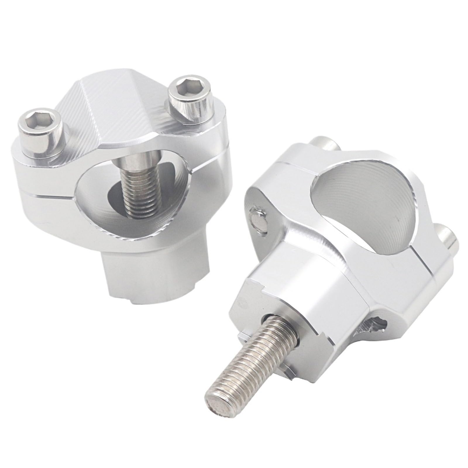 EGUIAS Dirt Bikes 28MM Handlebar Riser Mount Clamp Motorcycle Accessory 1 1/8" Bar Riser Fit For SXF(Silver)