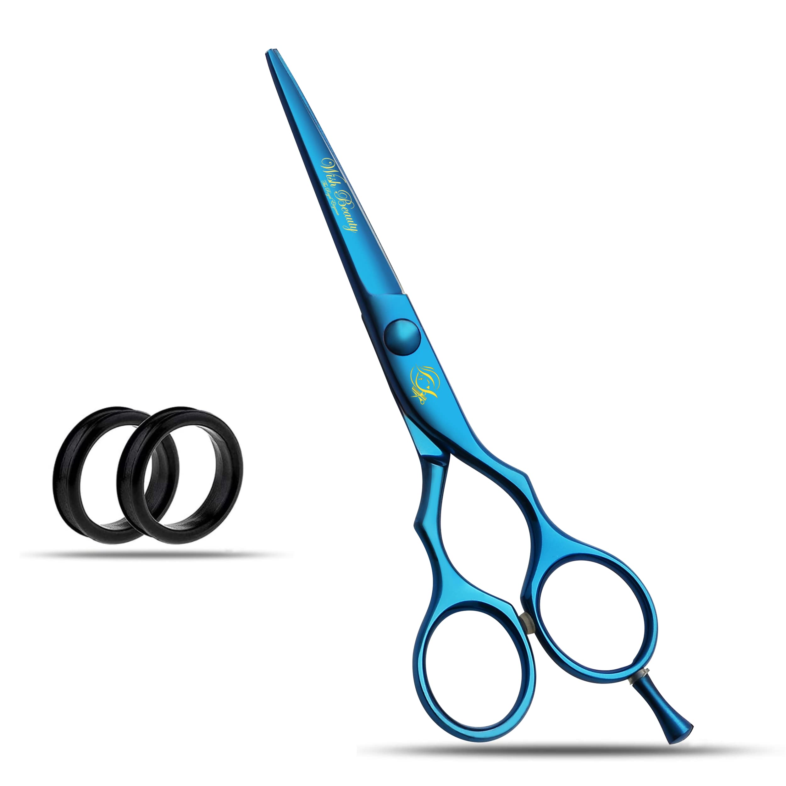 Wish Beauty,The Royal Elegance Women's Blue Wishbeauty Professional Hairdressing Scissors - Inch Hair Scissors For & Men - Barber Scissors For Hair Cutting - Sharp Scissor Blades - Righthand Hairdressers Scissors For Salon (Blue) Size 5.5