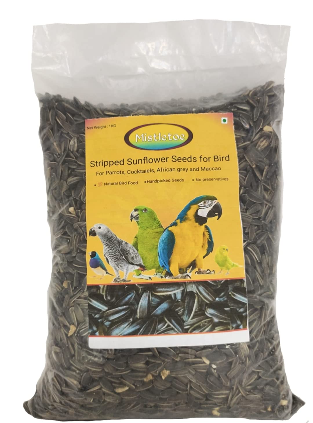Mistletoe Products Sunflower Seed Bird Food for Parrot, Conures, Lovebirds, Cockatiels, African Grey, Macaws, Cockatoo 900g (B09BLCX8WS) Amazon Price History, Amazon Price Tracker