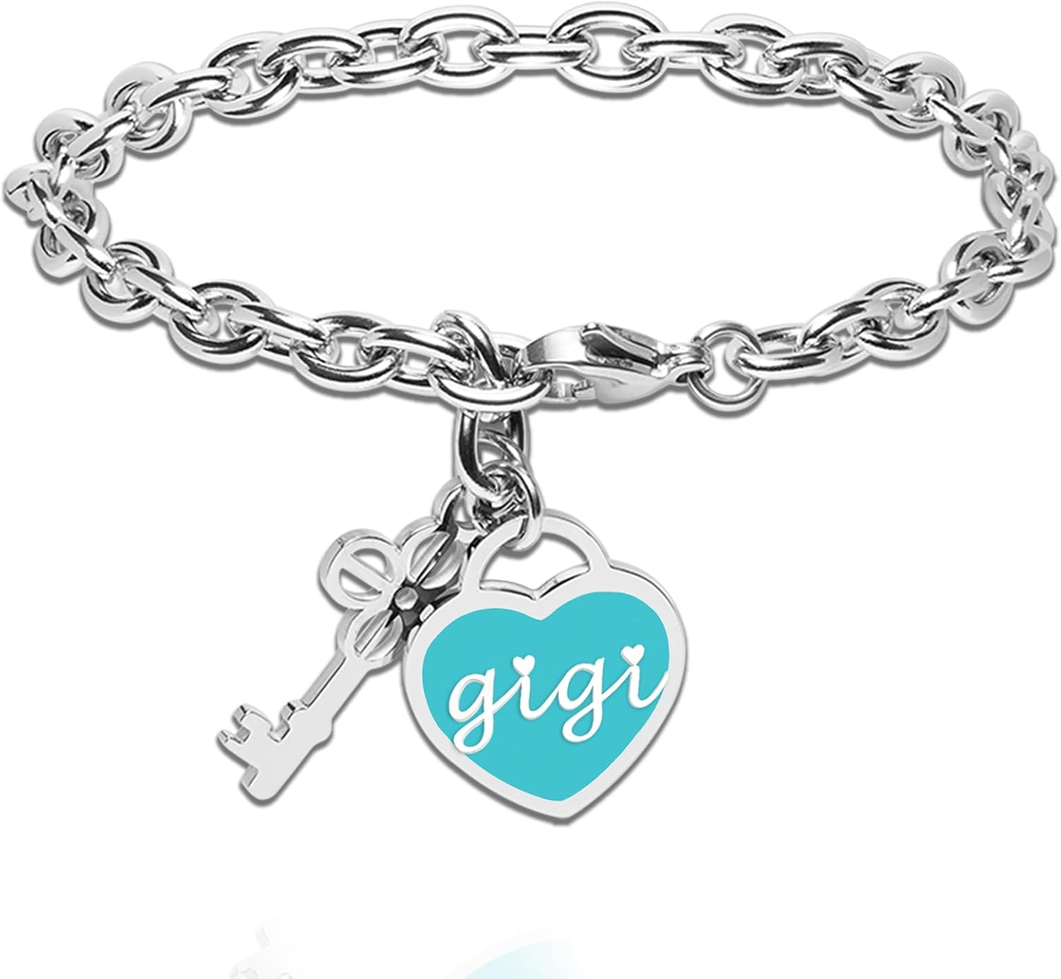 Inspirational Bracelets for Women Daughter Engraved Charm Heart Pendant Gifts for Mom Sister Grandma Gigi Friends Birthday Christmas Mother's Day Gifts