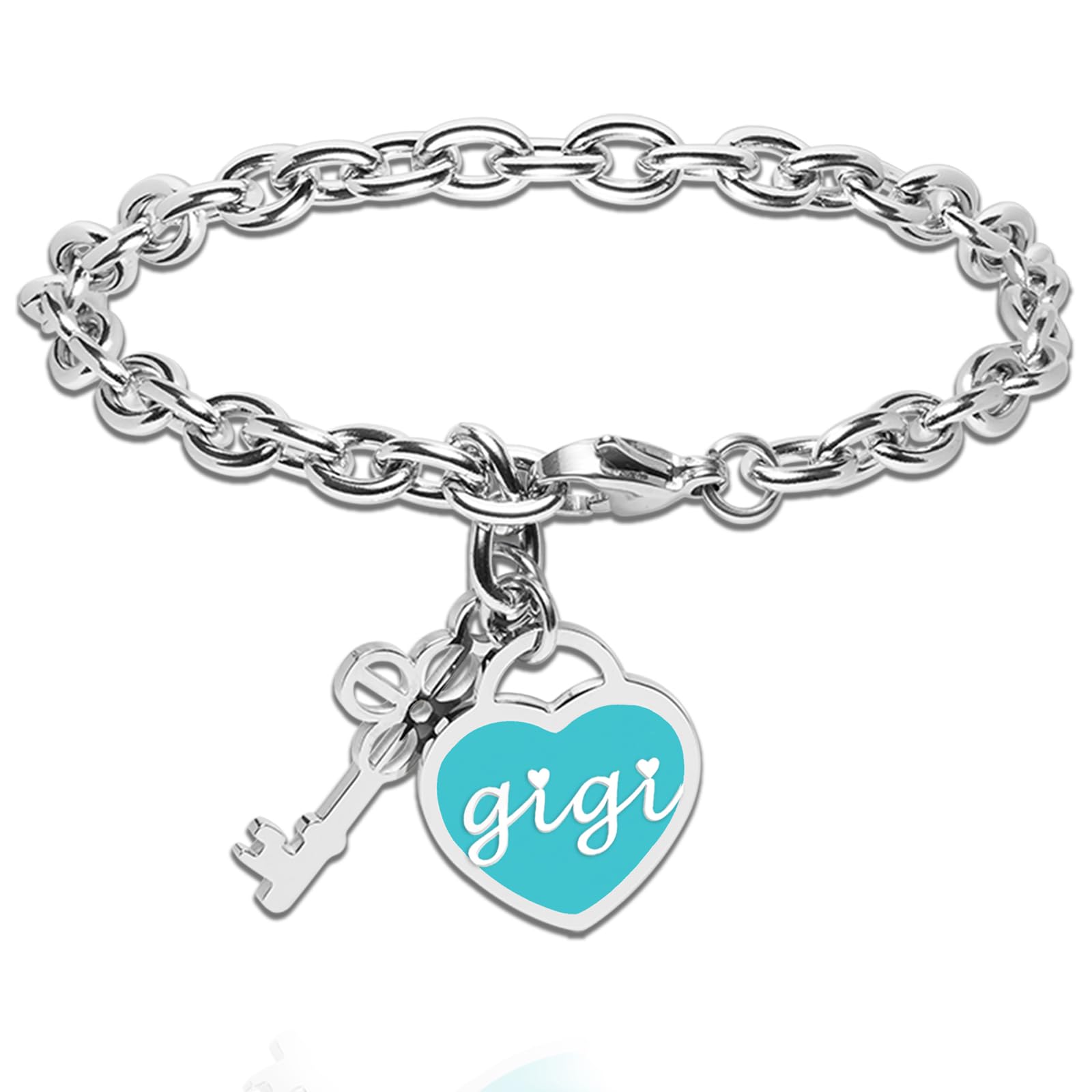 Ruirenan Inspirational Bracelets for Women Daughter Engraved Charm Heart Pendant Gifts for Mom Sister Grandma Gigi Friends Birthday Christmas Mother's