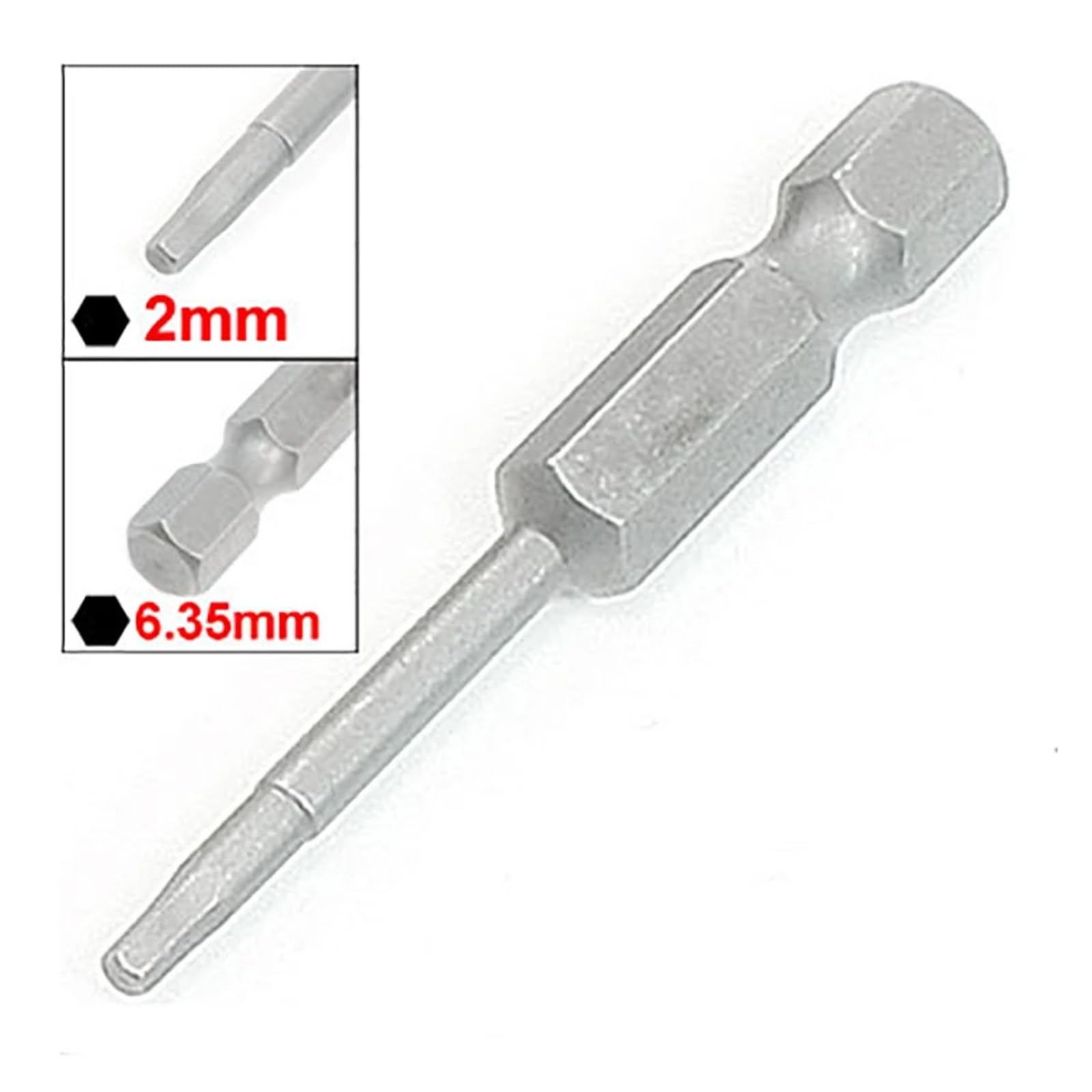 Juego de 10 puntas de destornillador hexagonales de punta de 2 mm magnéticas de 6,35 mm