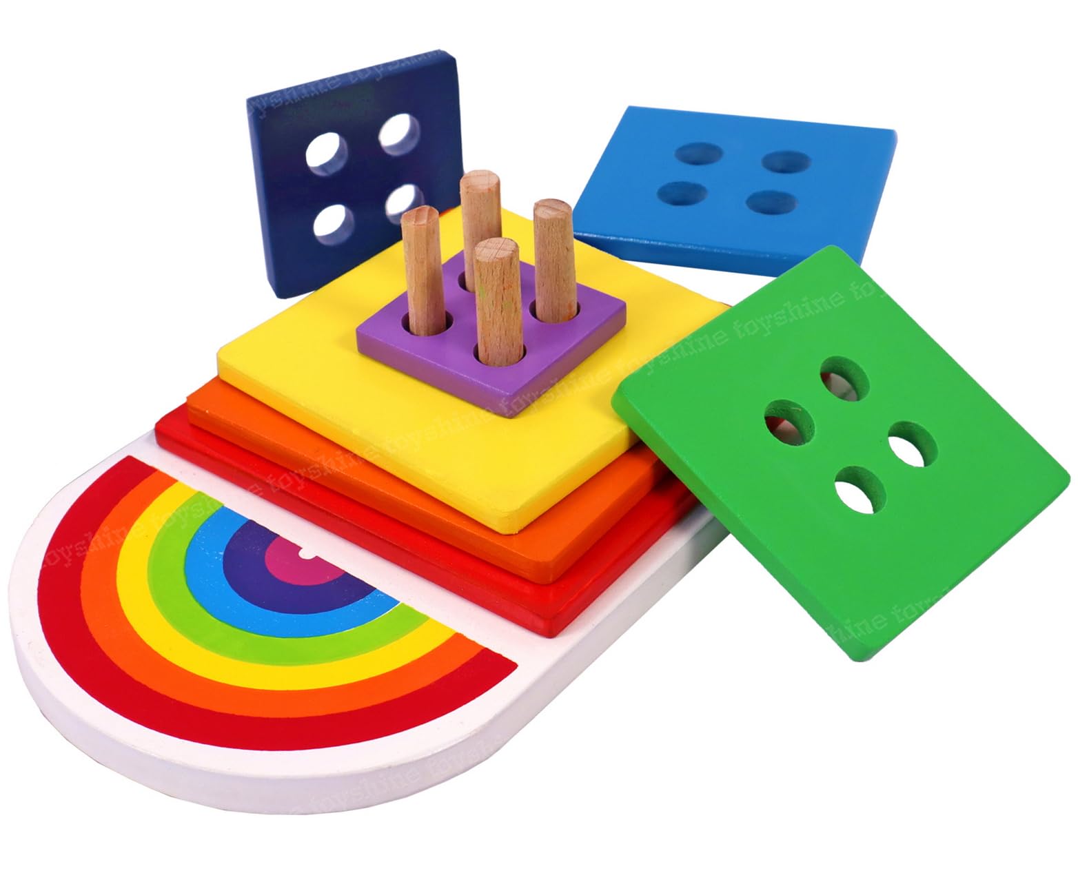 Toyshine Wooden Rainbow Square Shape Stacker, Toddler Learning Educational Wooden Sorting & Stacking Toys for Kids, Birthday Gift for Boys Girls 3-6 Years Old (B0C9M6VZ2Q) Amazon Price History, Amazon Price Tracker