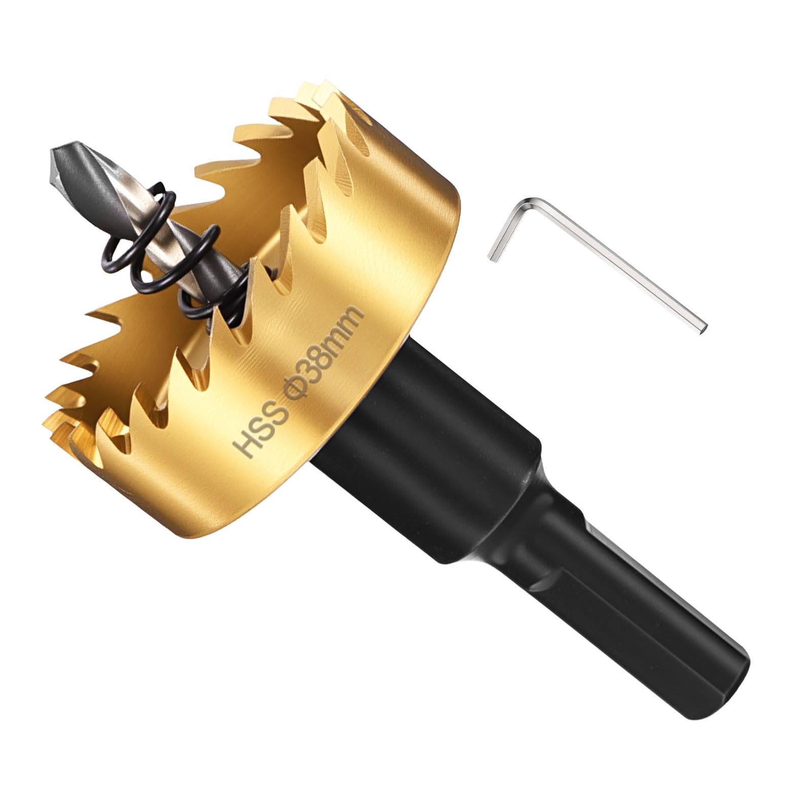 METALLIXITY Hole Saw 38mm (1-1/2"), 4241 High Speed Steel Hole Cutter with Center Drill Bit