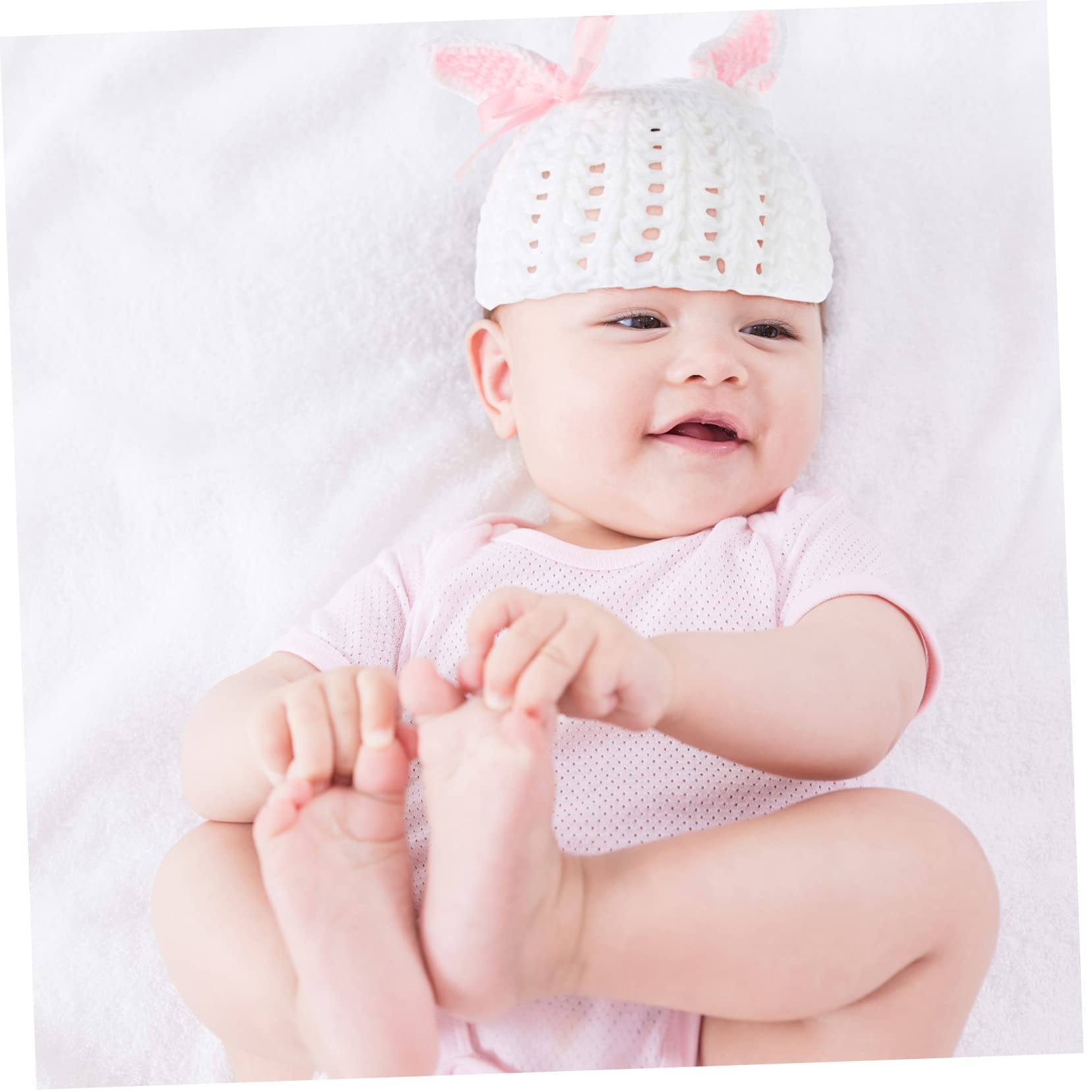 YARNOW 3juegos Conjunto De Fotografía De Recién Nacido Diseño De Conejo Accesorios De Sesión Fotográfica para Bebés Sombrero y Pantalones y Traje para Retratos De Días
