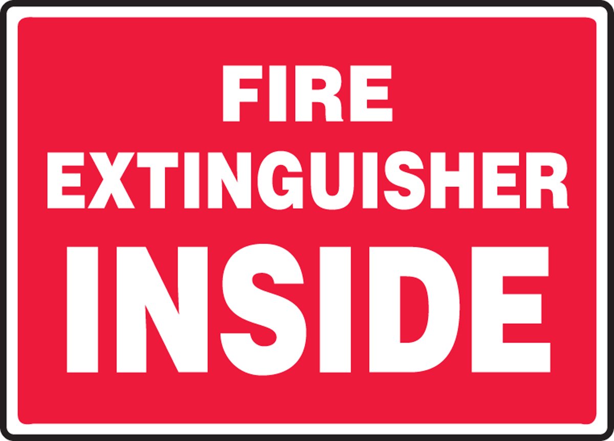 Signalisation Fire Extinguisher Inside Accuform Accu-Shield marquage porte et local technique