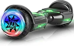 Hoverboard Adulto e Infantil com 320W, Overboard Todo Terreno com Rodas Largas 6.5", Overboard com Bluetooth e Luzes LED, Hoverboard Adulto até 120kg, Autonomia de 10km