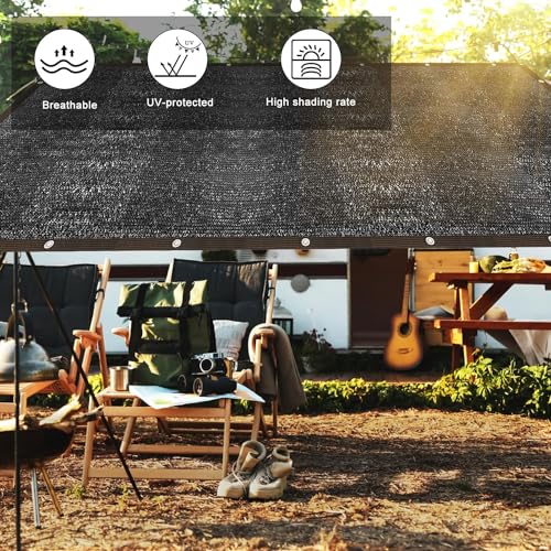 Schattierungsnetz 2x4M,Sonnenschutznetz mit ösen,Sichtschutzgewebe 90% Schattierwirkung,Sonnenschutznetz gewächshaus,Schattennetz Garten, Sonnenschutz Netz Schwarze