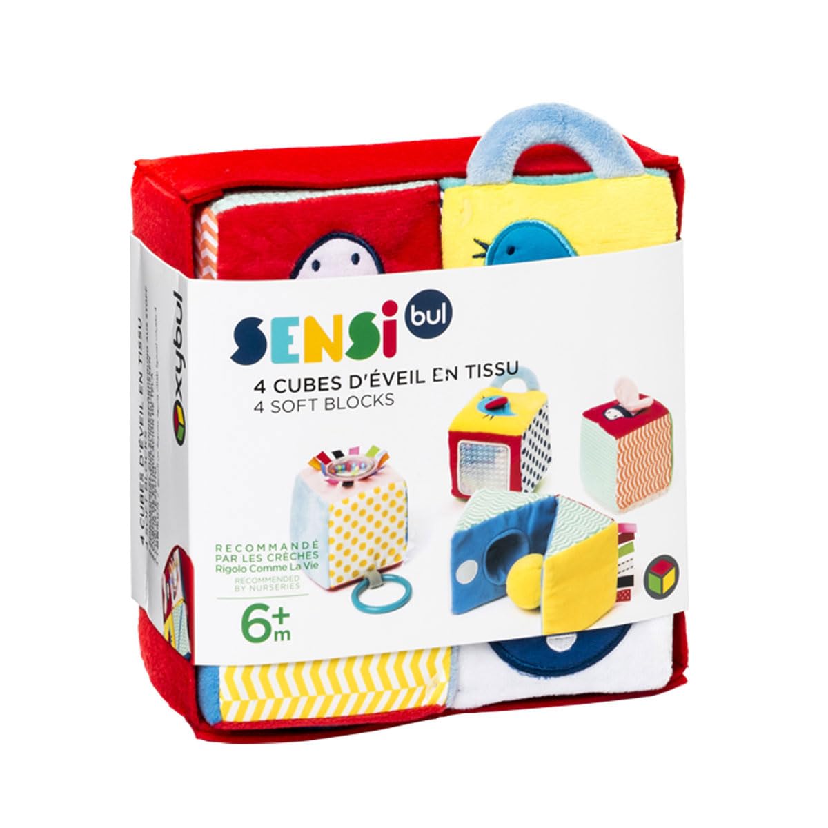 oxybul | 4 Cubes d'éveil en Tissu | 6 Mois - 2 Ans