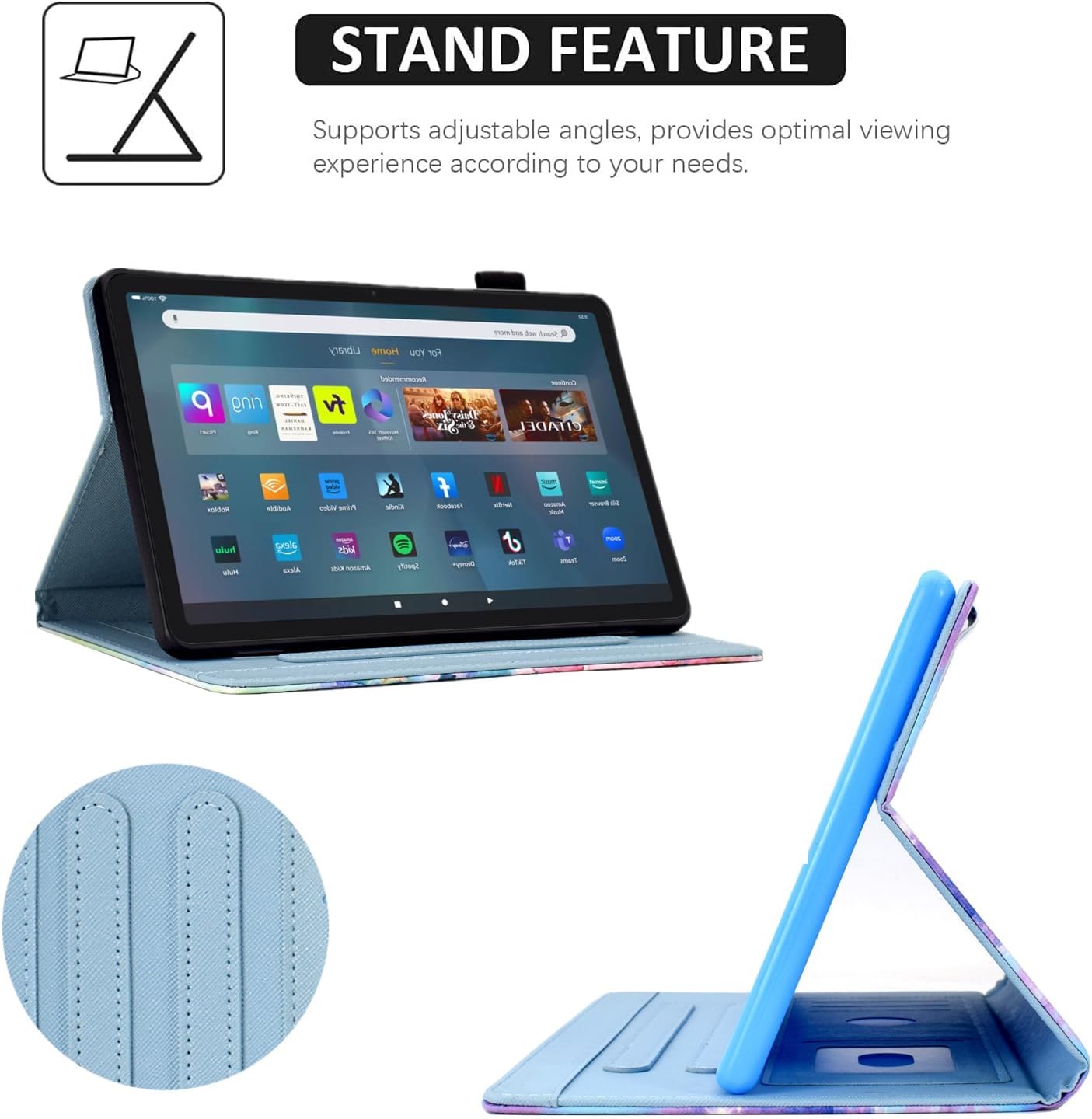 for Kindle Fire Max 11 Case (13th Generation, 2023 Release), PU Leather Folio Folding Stand Cover Case for Fire 11 Tablet with Auto Wake/Sleep, Beach