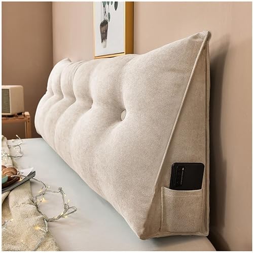Almohada triangular para cabecero de lectura, cojín de cuña, almohada grande para cama  almohada de lectura para sentarse en reposo en cama,