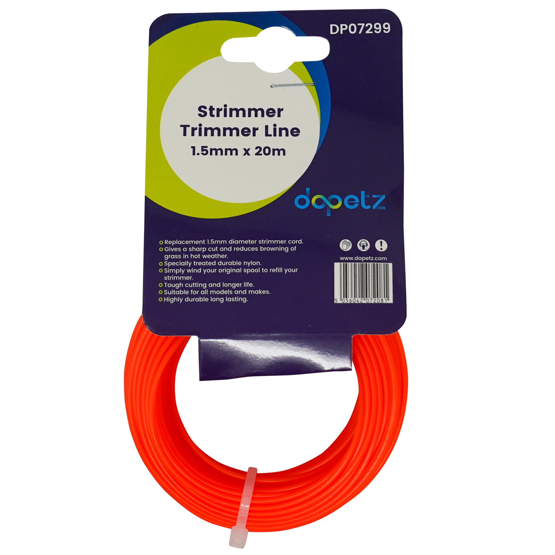 Dapetz ® 20m 1.5mm Red Strimmer Wire Universal String Trimmer Line Nylon Strimmer Cord 1.2mm 1.6mm 2mm 2.4mm 3.0mm Grass Strimming Cable for Garden Weeds Flower Beds (1.5mm x 20m)