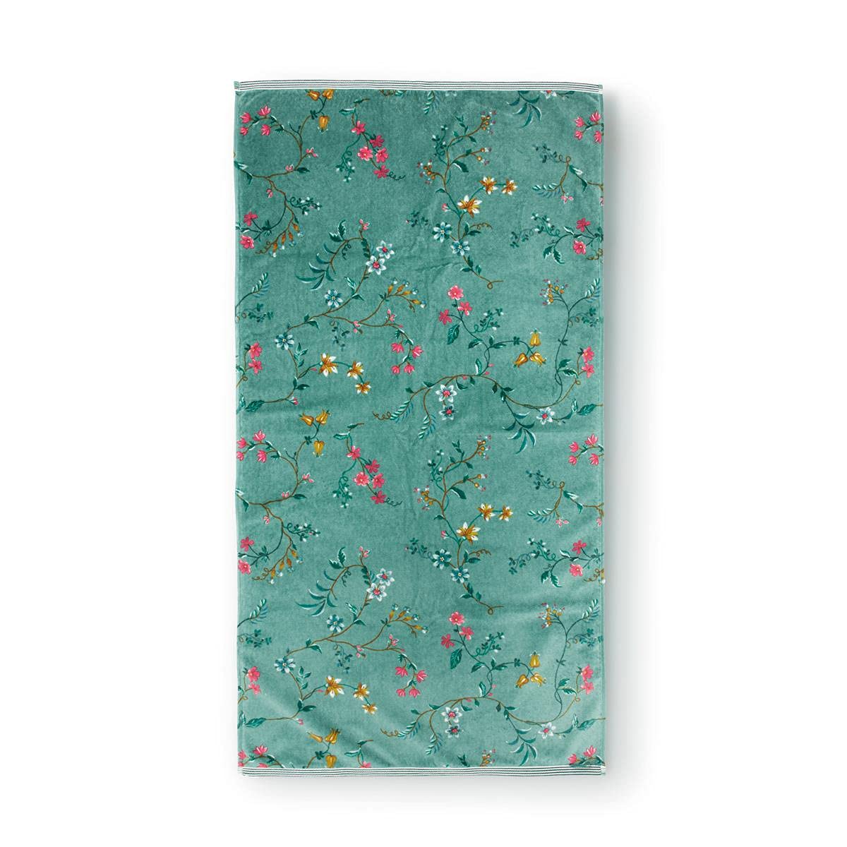 Pip Studio Toalla de ducha Les Fleurs | verde - 70 x 140