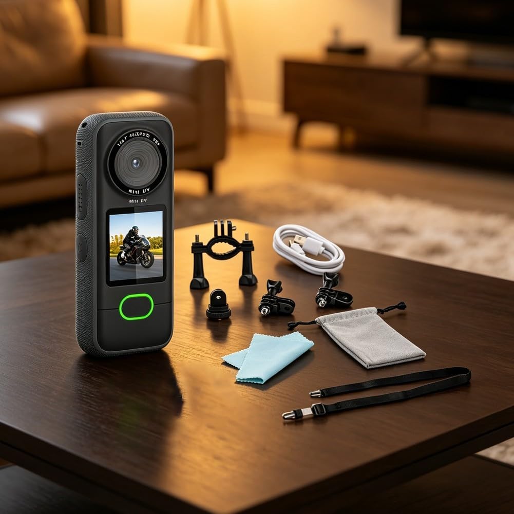 4K Dual Lens Action Camera, Touchscreen, Controllo App | Sensore Sony da 20 MP, touchscreen IPS da 1,4", anteprima in tempo reale dell'app, corpo in ABS, ideale per ciclismo e
