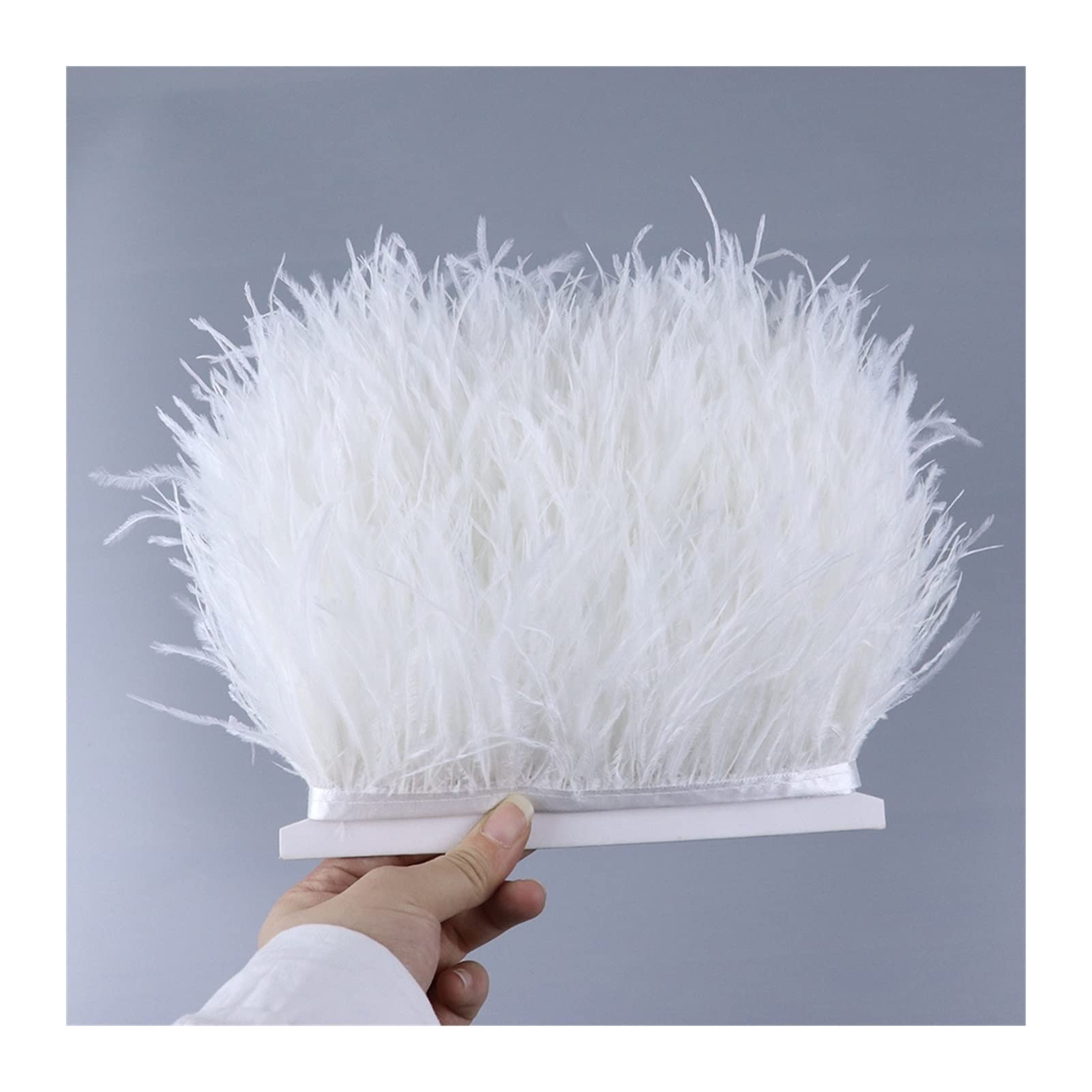 Ruban en plumes d'autruche blanc de 10m pour la couture de jupes