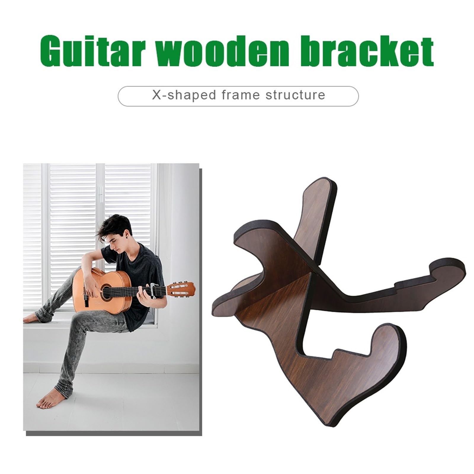 supporto chitarra Wooden Guitar Stand Universal | Portable String Floor Display Instrument Rack Apply To Bass Guitar Stand
