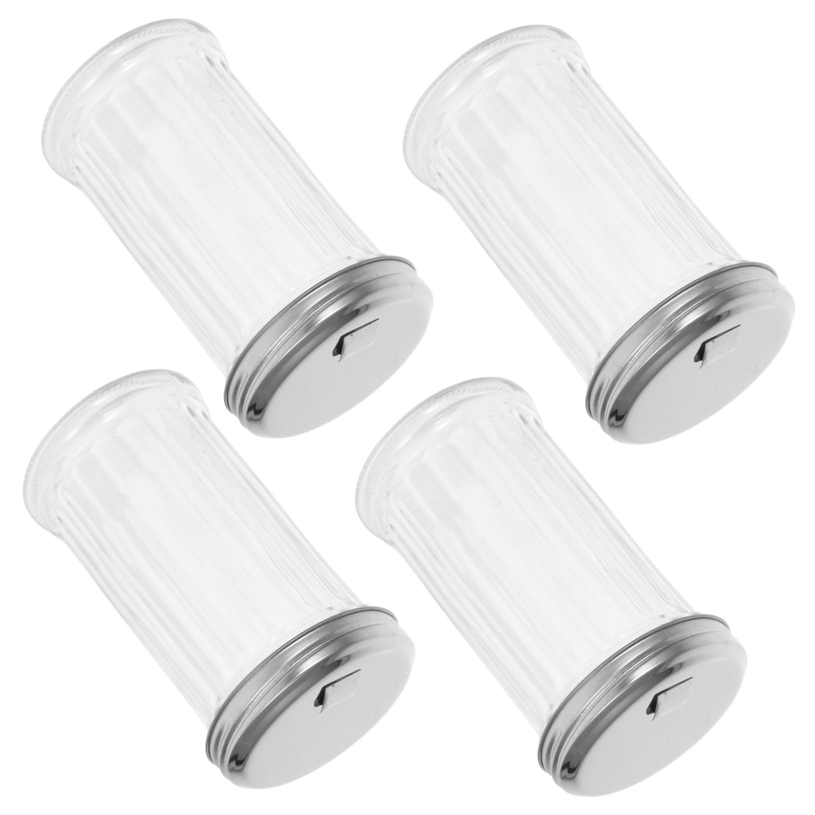 ABOOFAN 4 Stück Pfefferstreuer aus Glas und Edelstahl 330ml Gewürzstreuer mit Deckel und Praktischem Verschluss für Einfache Aufbewahrung in Küche