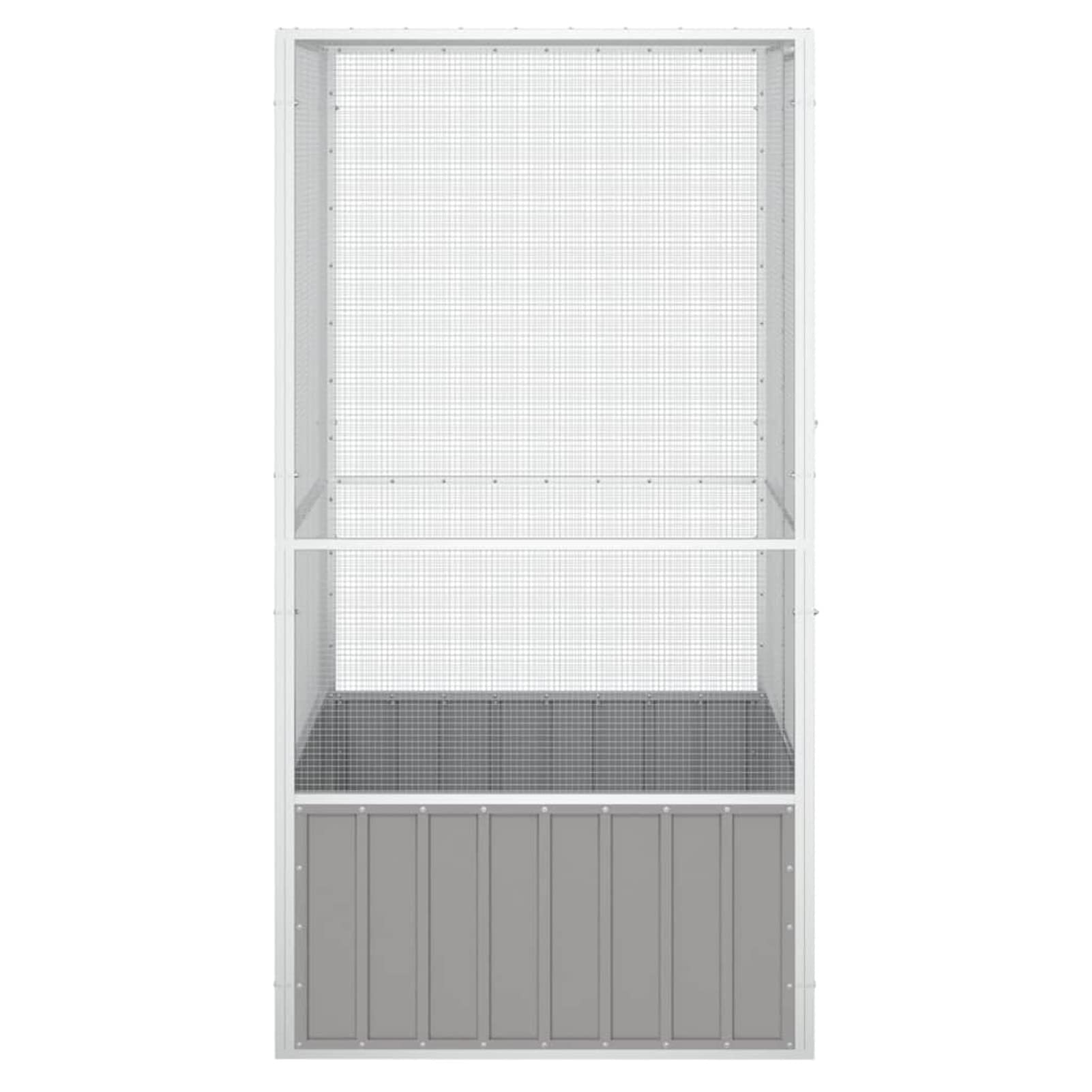 IKAYAA Pajareras Exterior en Jardin, Voladera Grande para Pájaros, Pajarera de Exterior, Voladera de Jardín - 111 x 107 x 211,5 cm Gris